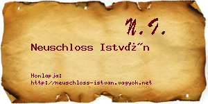 Neuschloss István névjegykártya